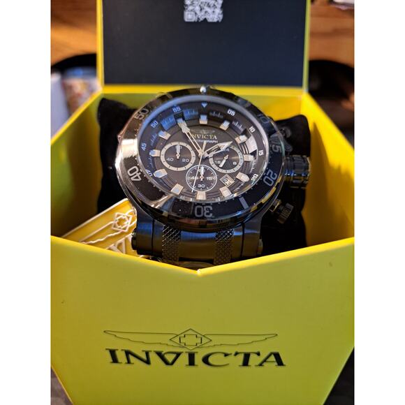 INVICTA Coalition Forces Night Hawk Men's Watch Black Steel 52mm PF13719 - Picture 1 of 5